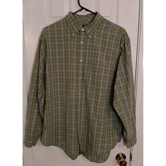 Mens Arrow Long Sleeve Button Down Shirt Large Check Pattern - Picture 2 of 6